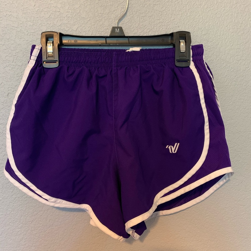 Purple Varsity athletic shorts